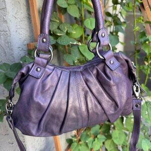 Nordstrom Made in Italy Ruched Leather Crescent Crossbody